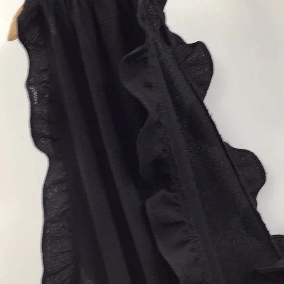 Max Studio Black Ruched Ruffled  romper - Picture 4 of 10